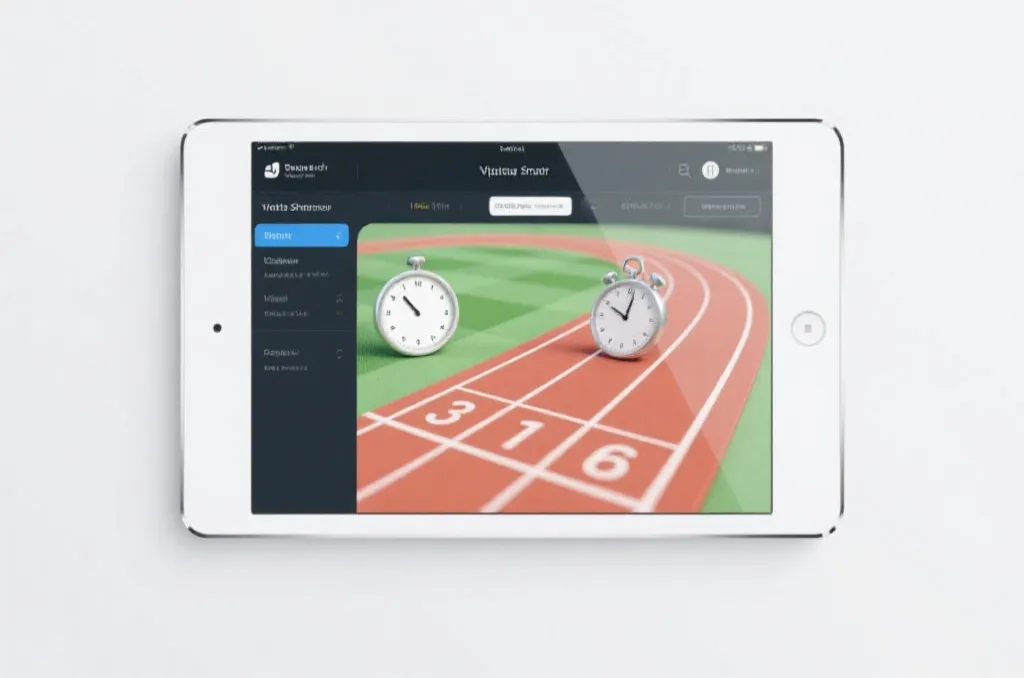 Minimalist user interface mockup of a virtual sports schedule on a digital screen